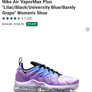 Nike Air VaporMax Plus "Lilac/Black/University Blue/Barely Grape" Women's Shoe